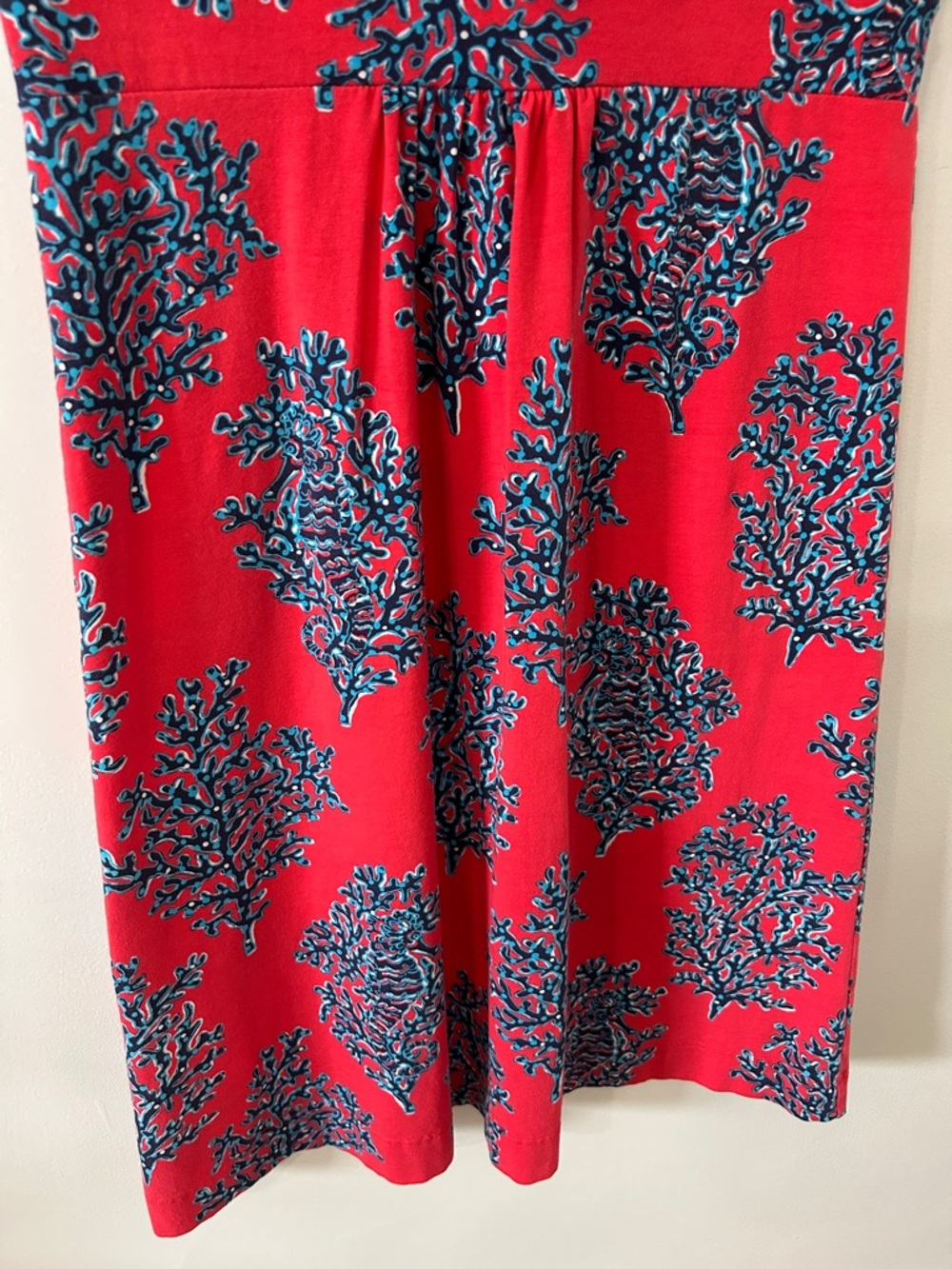 Lilly Pulitzer Coral Reef Dress Women’s M Seahorse Red Sleeveless V-Neck - Picture 5 of 14